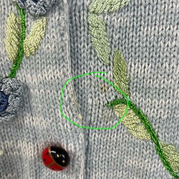 Storybook Knit Embroidered Cardigan Large Women’s - Picture 5 of 8